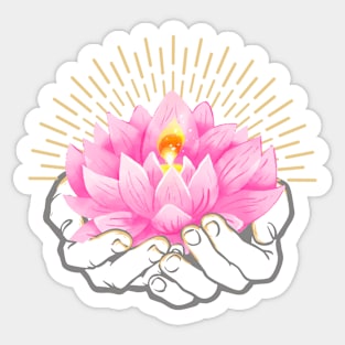 Namaste Flower, Lotus Flower, Beautiful Spirituality Design Sticker